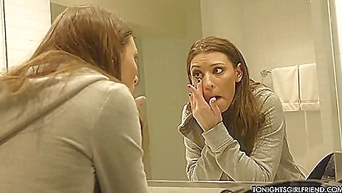 Amateur brunette is riding a bike and getting fucked