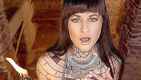 Brunette with a long body and nice face in VR cosplay