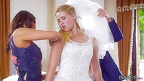 Horny blonde milf gets her stepson to show her to use his cock