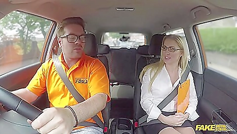 Hot blonde with big tits and big ass enjoys a test ride