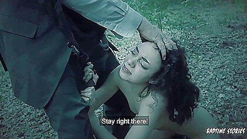 Two blond teen sluts are riding on each other in the forest