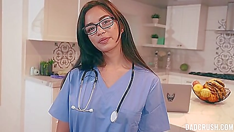 Brunette brunette seduces her lover in bed in her black lingerie