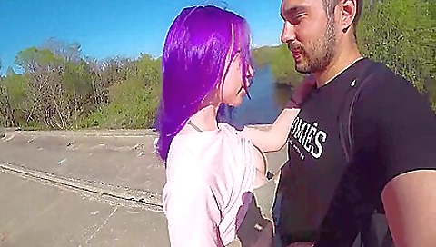 Big ass tattooed and small-titted brunette in red bikini