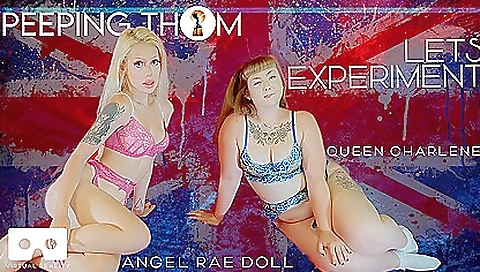 Angel and queen tease each other with dildo and sex
