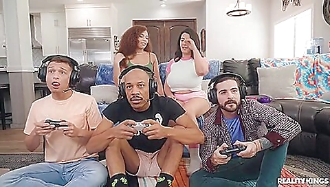 Sexy blonde with big cock fucked in her mouth and pussy