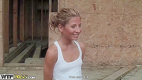 Amateur blonde teen in the public shows us her tits