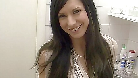 Cute brunette babe is a perfect porn movie character