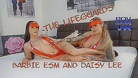 Busty blonde gets fucked by two men in a threesome