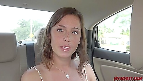 Brunette babe with a large round booty gets fucked in her pussy