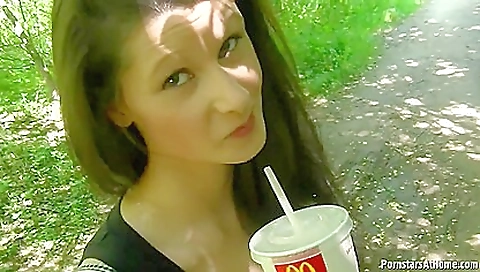 Big ass brunette babe has a great look in her eyes