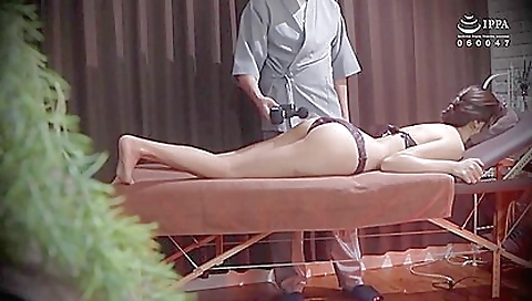 Asian massaged girl with hairy bush getting fucked